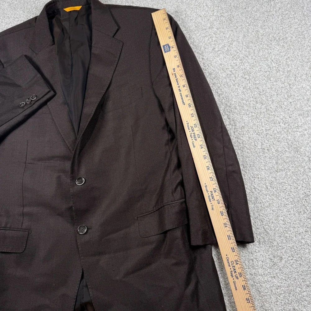 Hickey Freeman Blazer Men 44 Reg Brown Wool Silk Traveller Micronsphere EB004
